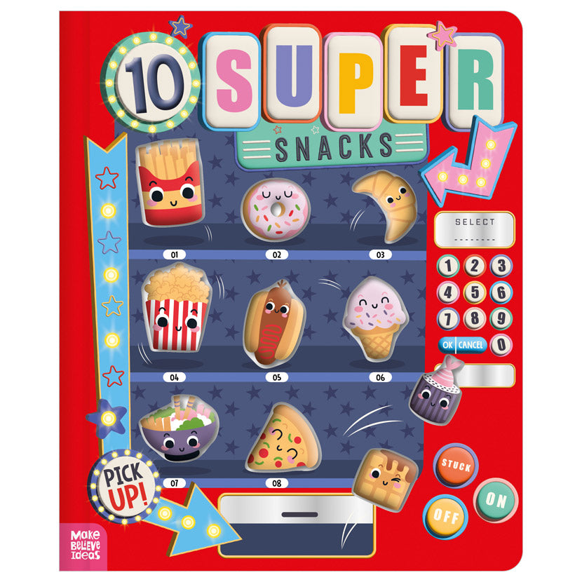 Product image 1 of 10 Super Snacks, a board book for ages 3+, by Make Believe Ideas.