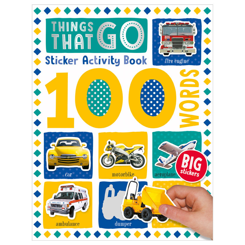 Product image 1 of 100 Words Things That Go Sticker Activity Book, a sticker activity book for ages 3+, by Make Believe Ideas.