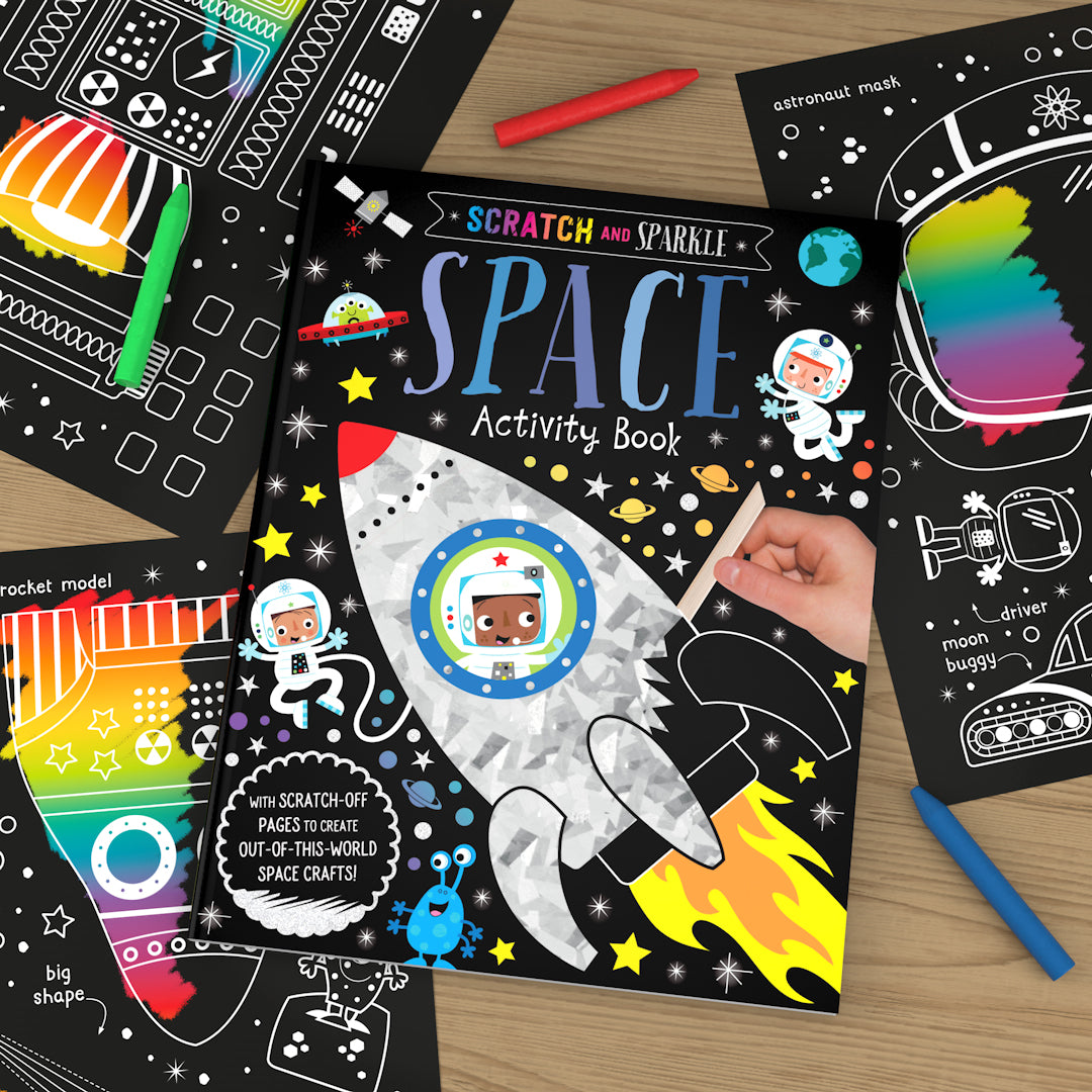 Scratch and Sparkle Space Activity Book – ISBN 9781789477979 – lifestyle image 1