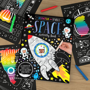 Scratch and Sparkle Space Activity Book – ISBN 9781789477979 – lifestyle image 1