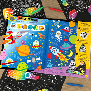 Scratch and Sparkle Space Activity Book – ISBN 9781789477979 – lifestyle image 2