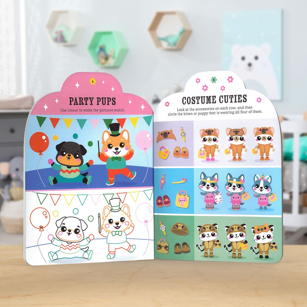 Super-Cute Kittens and Puppies Activity Book