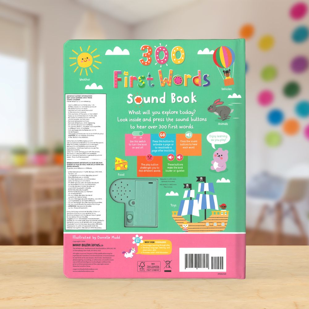 Product image 6 of 300 First Words Sound Book, a board book for ages 0+, by Make Believe Ideas.