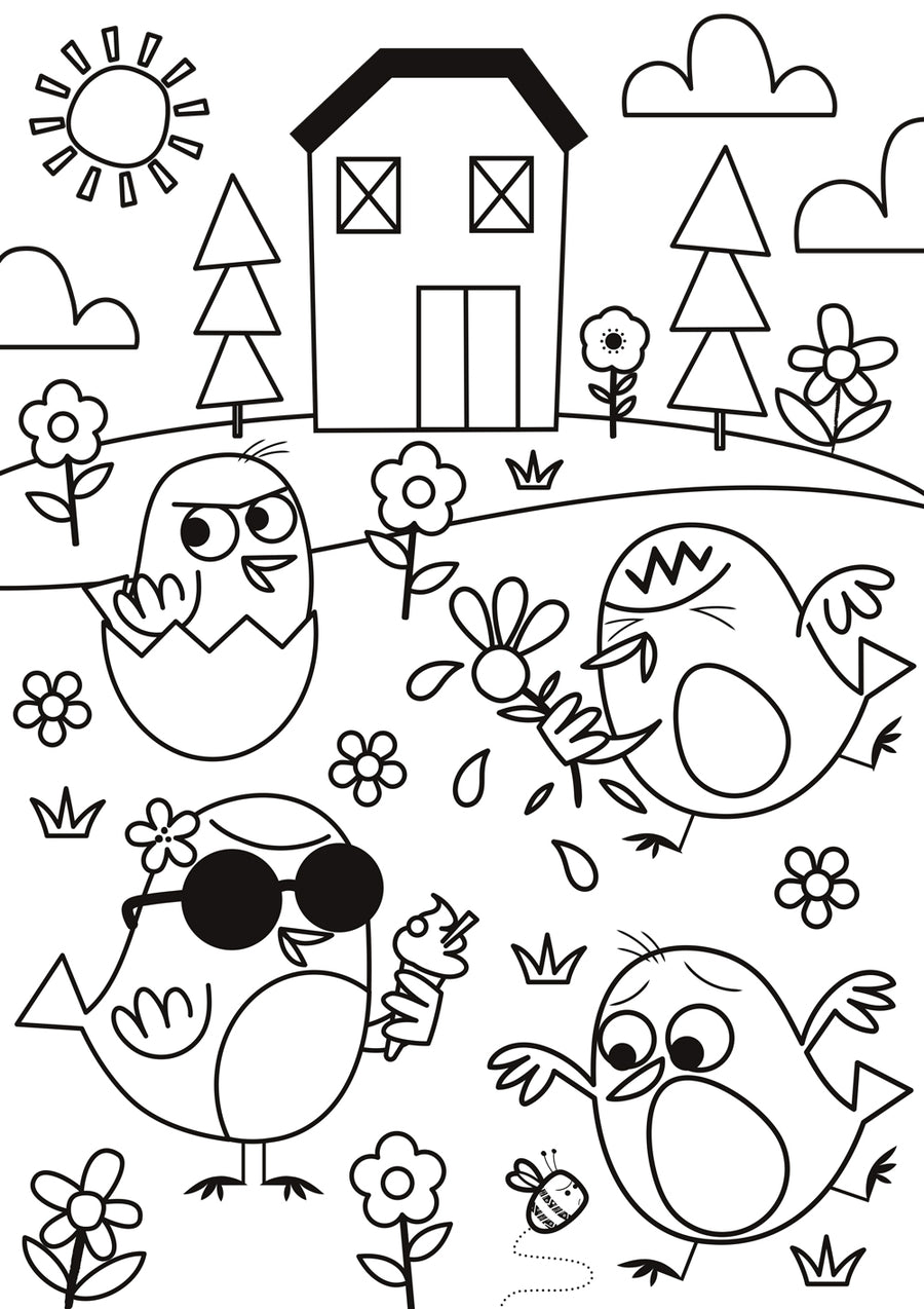 Easter Colouring Grumpy Chicks
