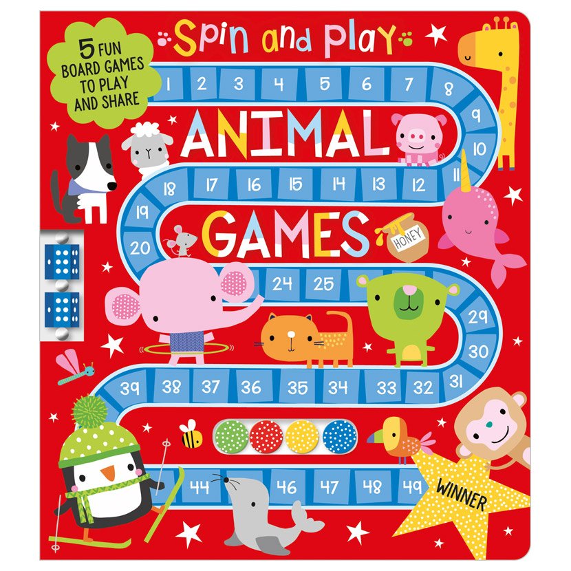 Product image 1 of Animal Games, a board book for ages 5+, by Make Believe Ideas.