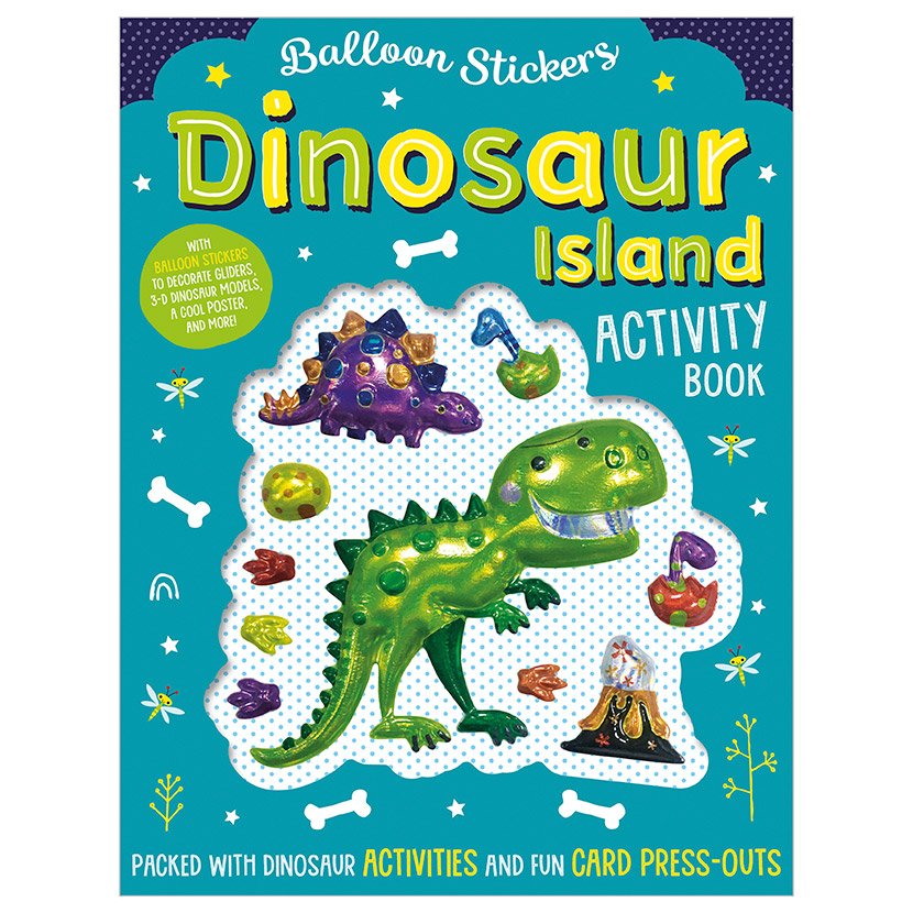 Product image 1 of Balloon Stickers Dinosaur Island Activity Book, a sticker activity book for ages 3+, by Make Believe Ideas.