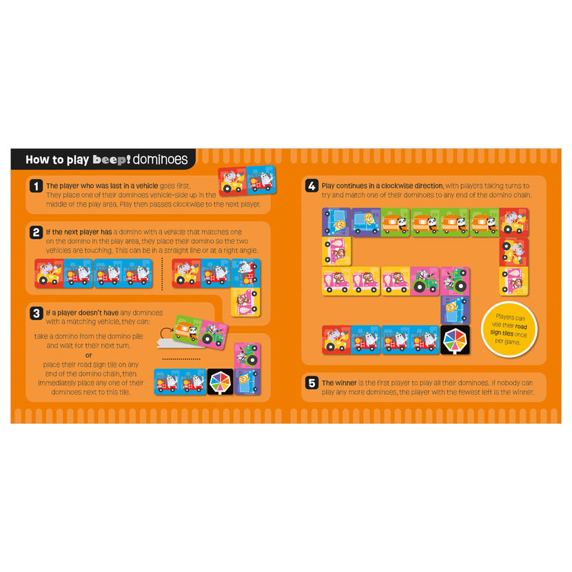 Product image 3 of Beep! Dominoes, a game for ages 3+, by Make Believe Ideas.