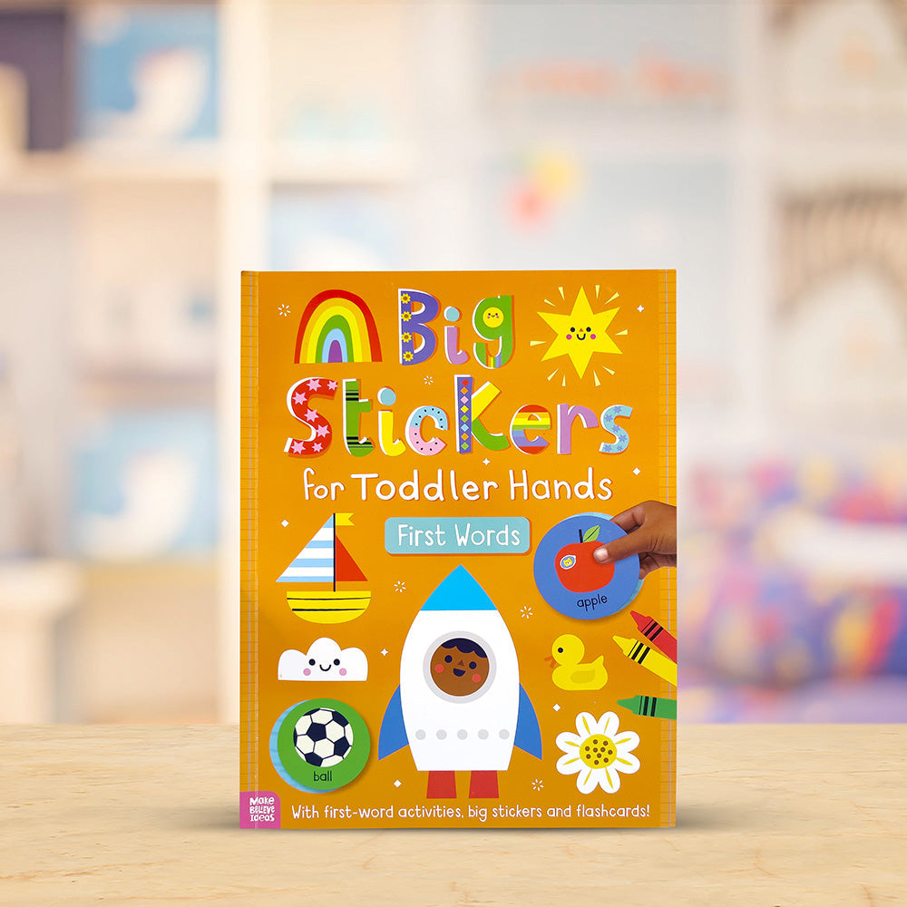 Product image 2 of Big Stickers for Toddler Hands: First Words, a sticker activity book for ages 2+, by Make Believe Ideas.