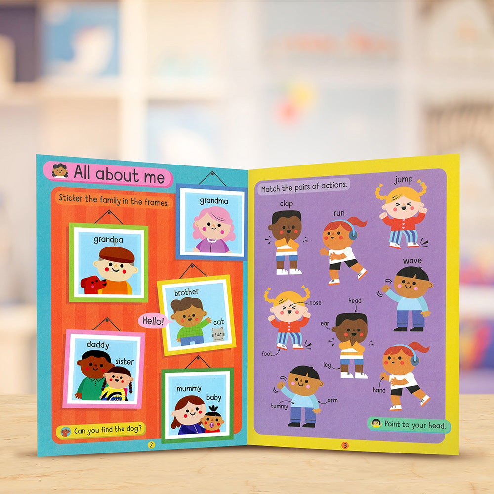 Product image 3 of Big Stickers for Toddler Hands: First Words, a sticker activity book for ages 2+, by Make Believe Ideas.