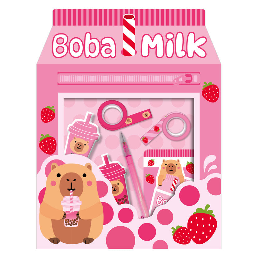 Product image 1 of Boba Capybara Sketchbook Set, a stationery item for ages 3+, by Make Believe Ideas.