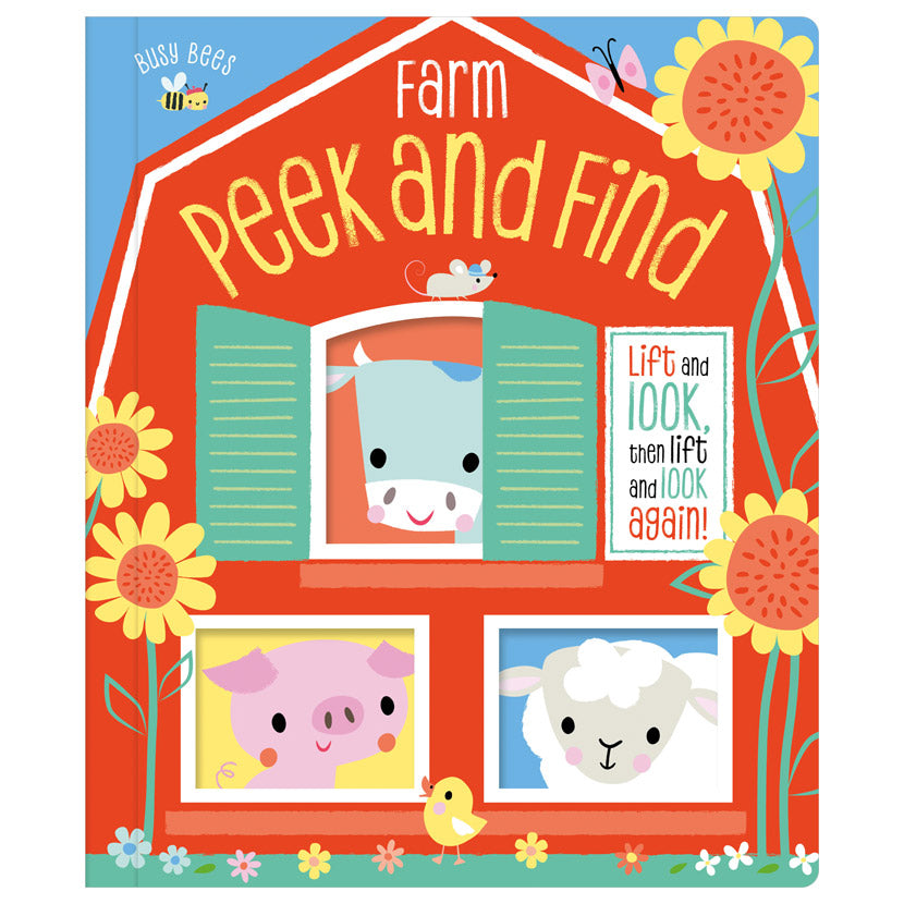 Product image 1 of Busy Bees Peek and Find Farm, a board book for ages 0+, by Make Believe Ideas.