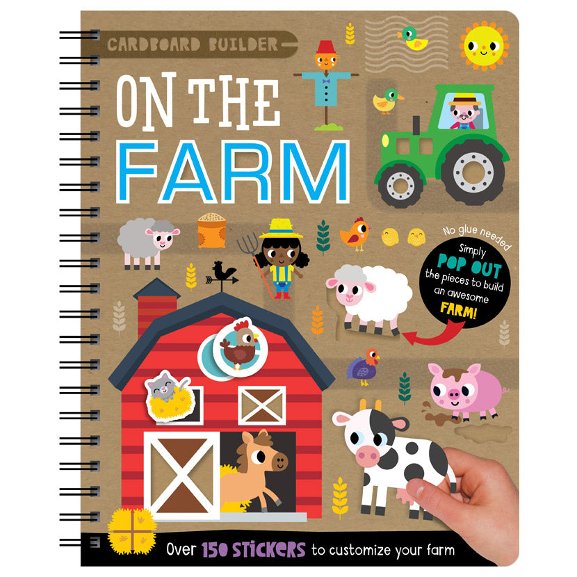 Product image 1 of Cardboard Builder On the Farm, a sticker activity book for ages 4+, by Make Believe Ideas.