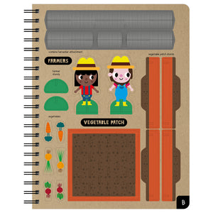 Product image 3 of Cardboard Builder On the Farm, a sticker activity book for ages 4+, by Make Believe Ideas.