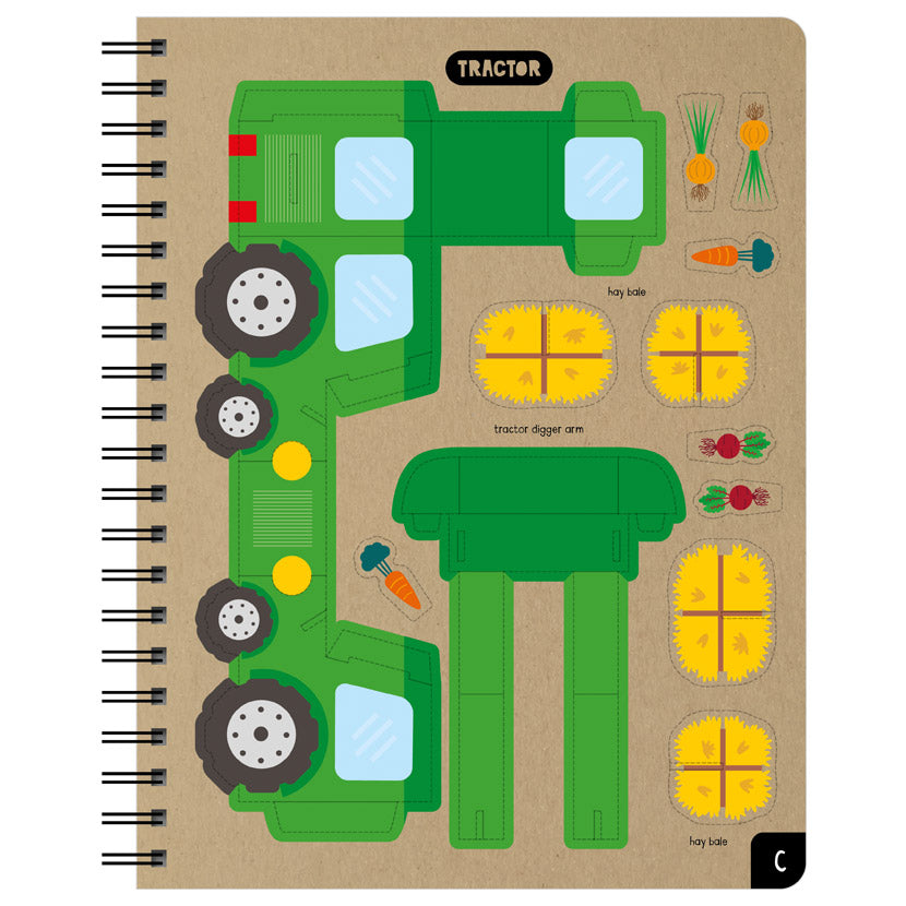 Product image 5 of Cardboard Builder On the Farm, a sticker activity book for ages 4+, by Make Believe Ideas.