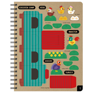 Product image 6 of Cardboard Builder On the Farm, a sticker activity book for ages 4+, by Make Believe Ideas.