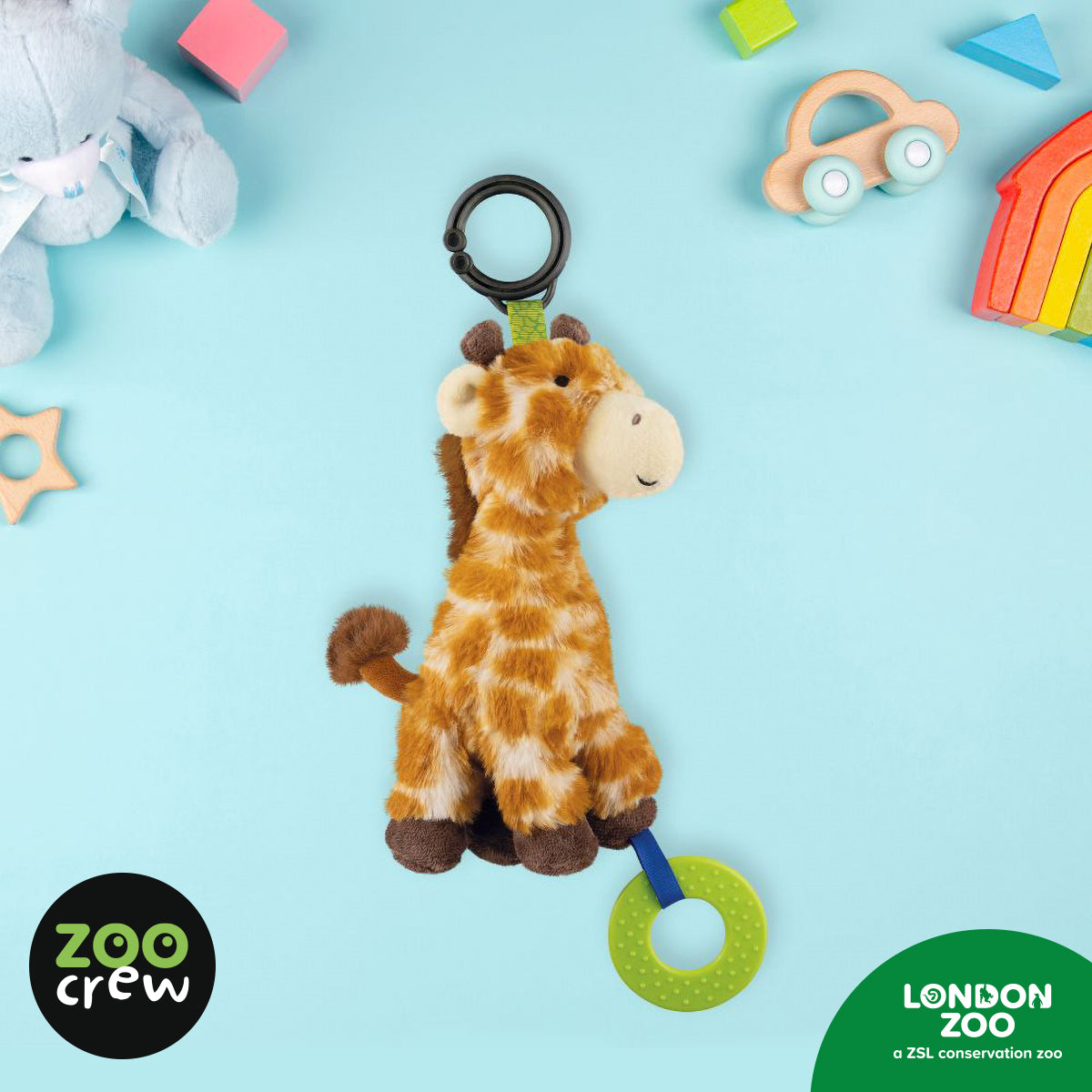 Product image 2 of Clip & Go Giraffe, a plush toy for ages 0+, by Make Believe Ideas.