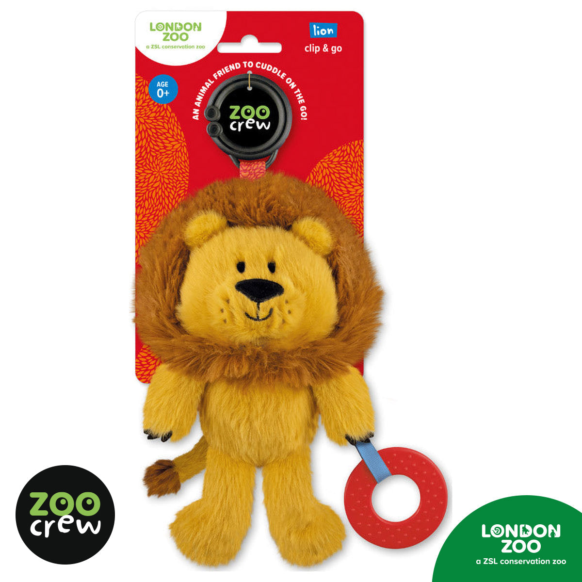 Product image 1 of Clip & Go Lion, a plush toy for ages 0+, by Make Believe Ideas.