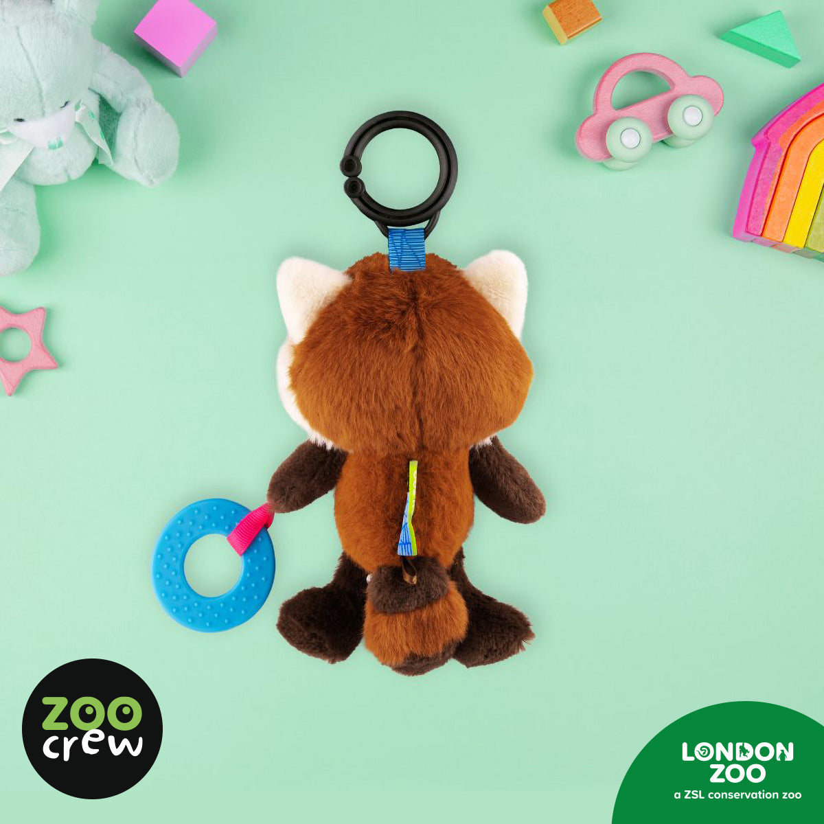 Product image 3 of Clip & Go Red Panda, a plush toy for ages 0+, by Make Believe Ideas.