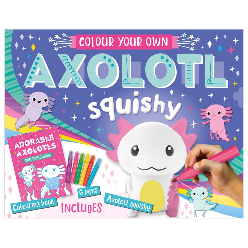 Product image 1 of Colour Your Own Axolotl Squishy, a box set for ages 3+, by Make Believe Ideas.