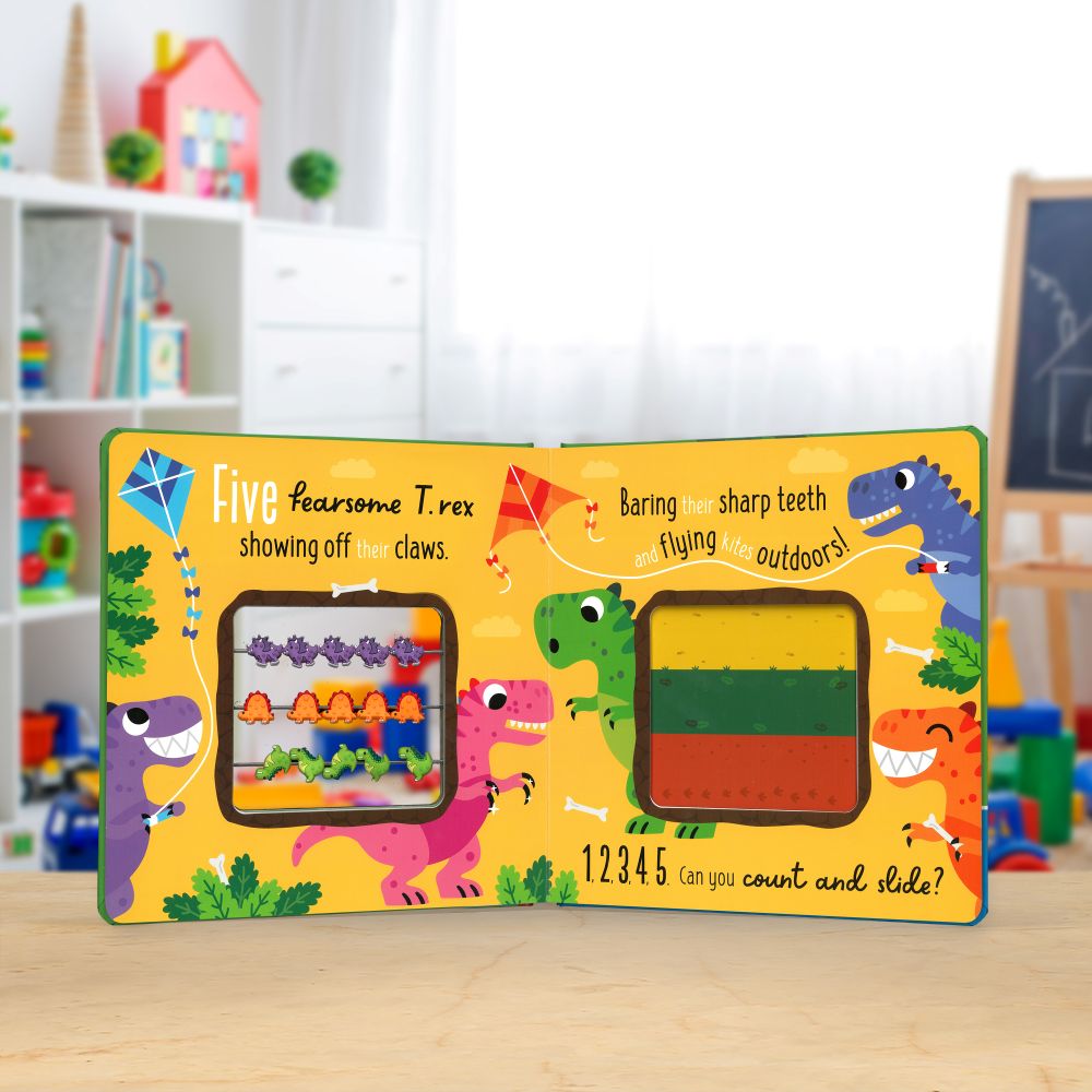 Product image 5 of Count and Slide Dinosaurs, a board book for ages 3+, by Make Believe Ideas.