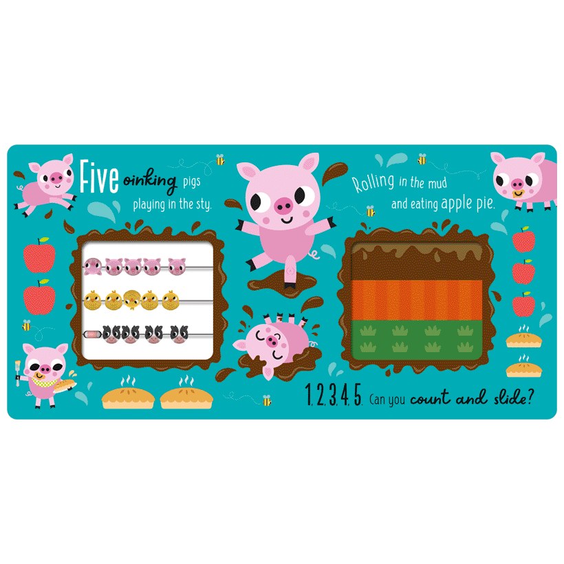 Product image 3 of Count and Slide Farmyard Friends, a board book for ages 3+, by Make Believe Ideas.