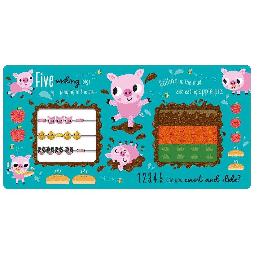 Product image 4 of Count and Slide Farmyard Friends, a board book for ages 3+, by Make Believe Ideas.