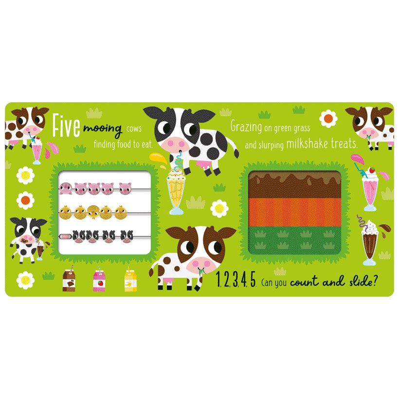 Product image 7 of Count and Slide Farmyard Friends, a board book for ages 3+, by Make Believe Ideas.