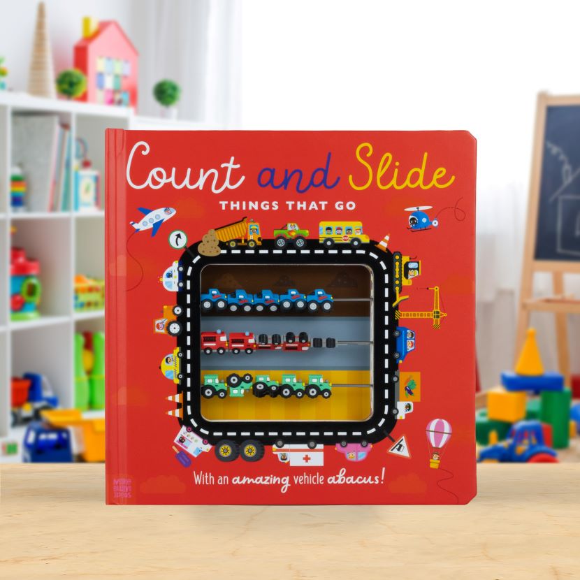 Product image 2 of Count and Slide Things That Go, a board book for ages 3+, by Make Believe Ideas.