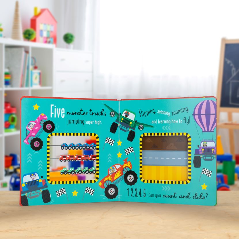 Product image 3 of Count and Slide Things That Go, a board book for ages 3+, by Make Believe Ideas.