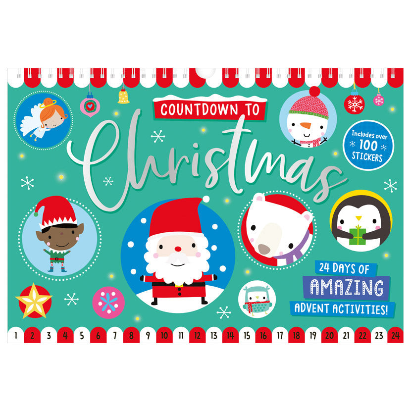 Product image 1 of Countdown to Christmas (Green 2022), a sticker activity book for ages 4+, by Make Believe Ideas.