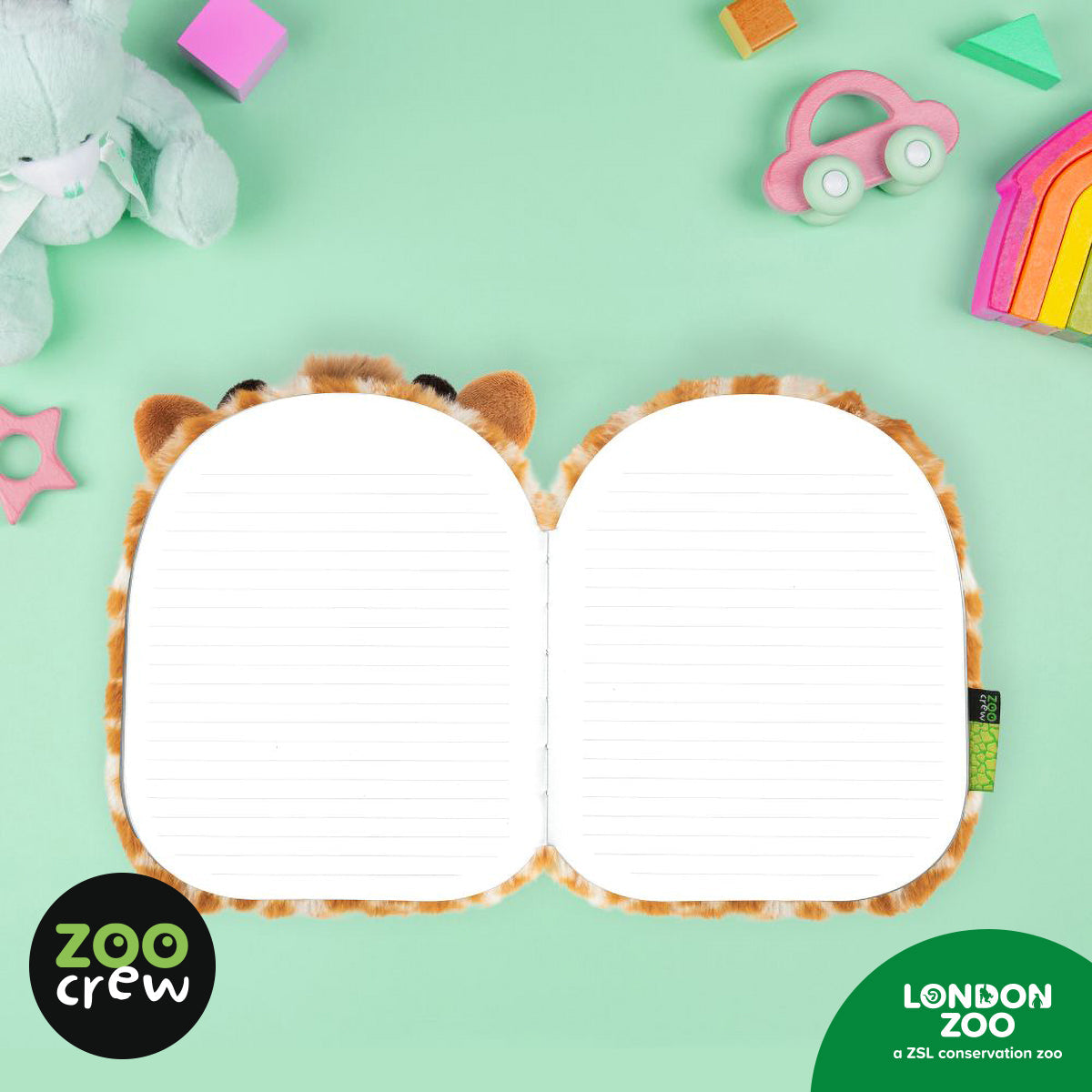 Product image 3 of Cuddly Lined Notebook Giraffe, a stationery item for ages 3+, by Make Believe Ideas.