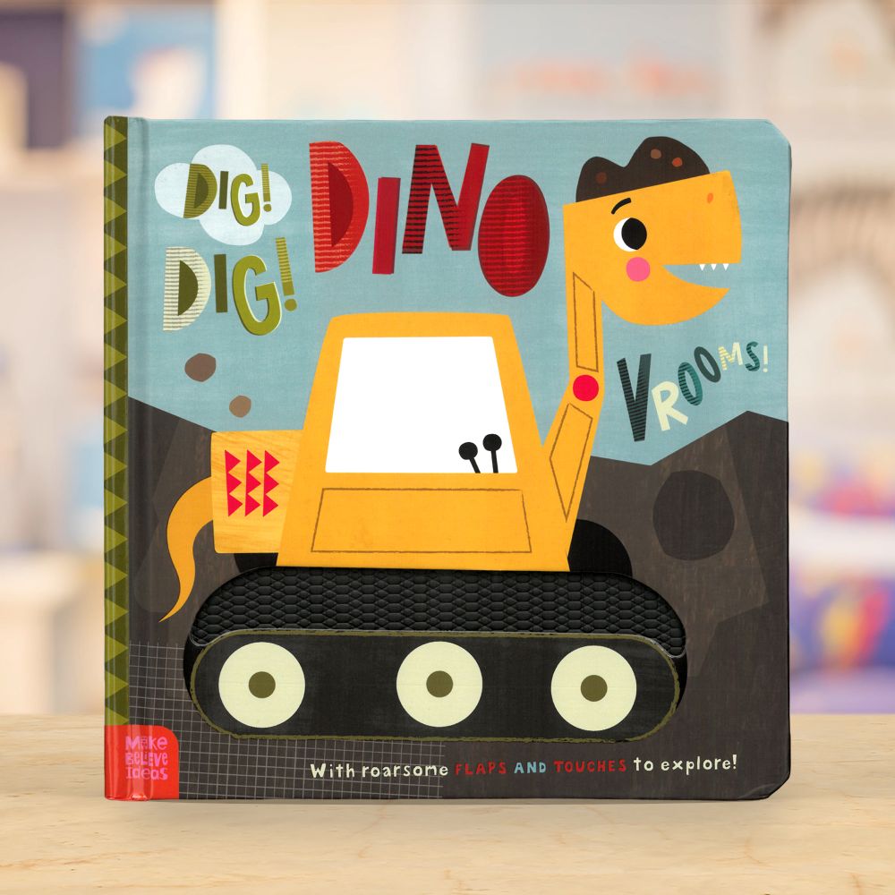 Product image 2 of Dig! Dig! DinoVrooms!, a board book for ages 0+, by Make Believe Ideas.