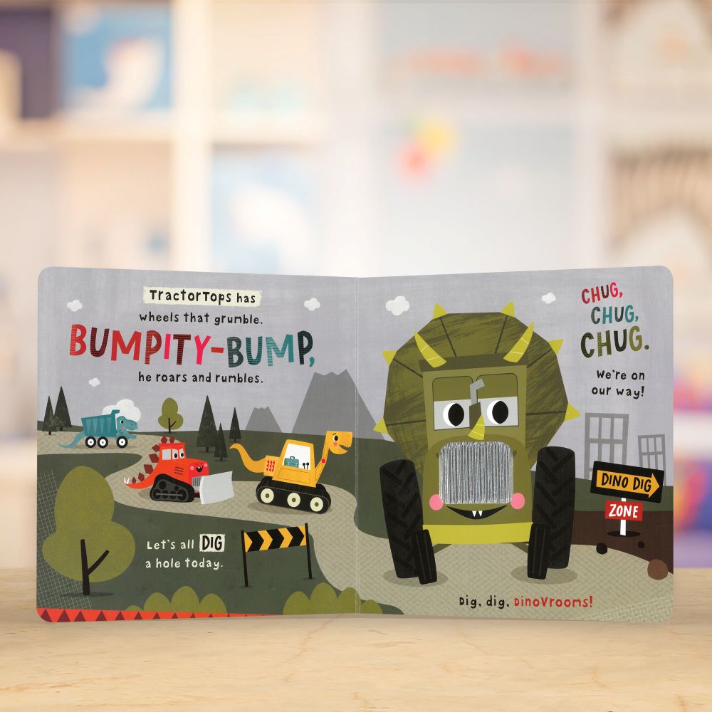 Product image 3 of Dig! Dig! DinoVrooms!, a board book for ages 0+, by Make Believe Ideas.