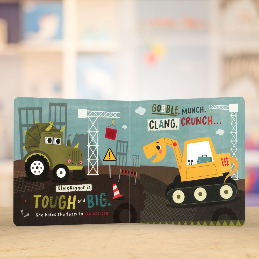 Product image 4 of Dig! Dig! DinoVrooms!, a board book for ages 0+, by Make Believe Ideas.