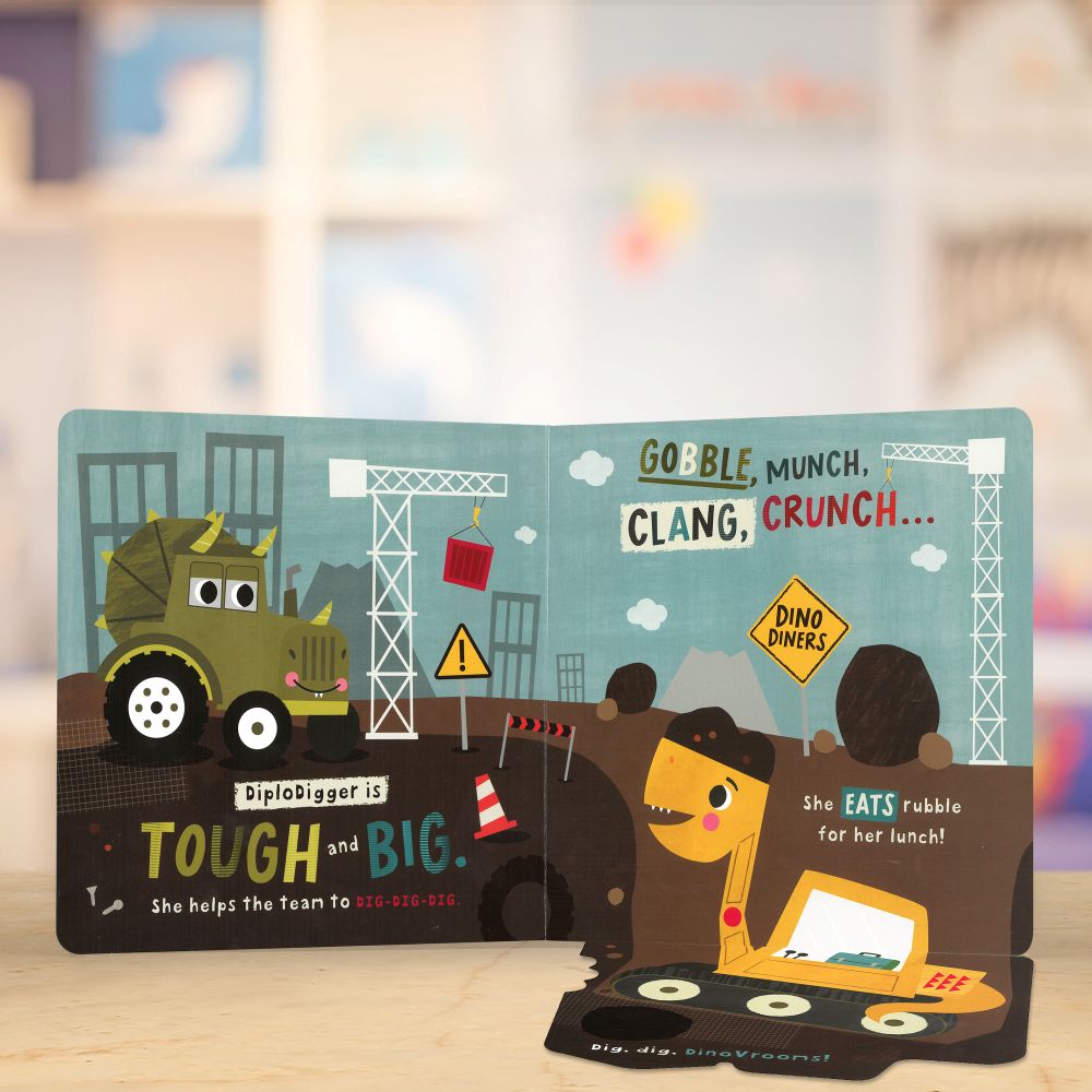 Product image 5 of Dig! Dig! DinoVrooms!, a board book for ages 0+, by Make Believe Ideas.