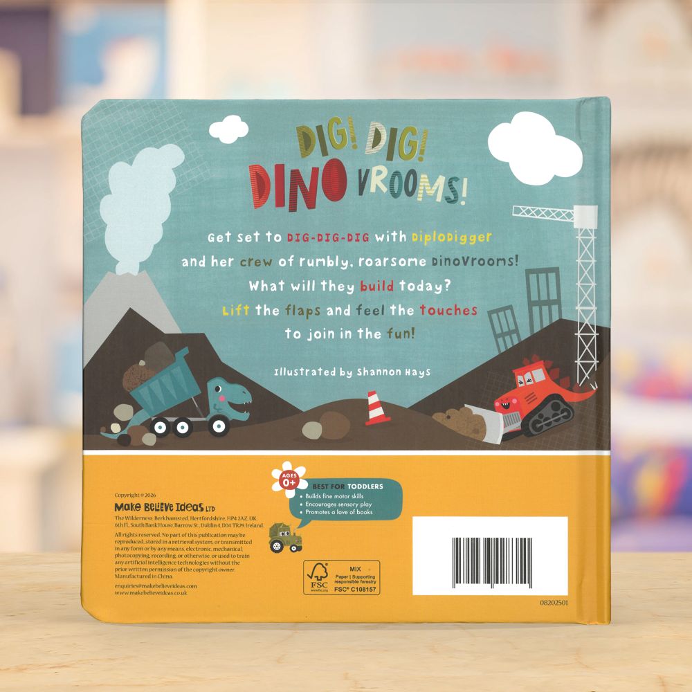 Product image 6 of Dig! Dig! DinoVrooms!, a board book for ages 0+, by Make Believe Ideas.