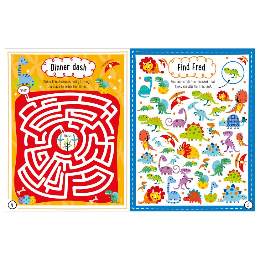 Product image 2 of Dino World Activity Book, a sticker activity book for ages 4+, by Make Believe Ideas.