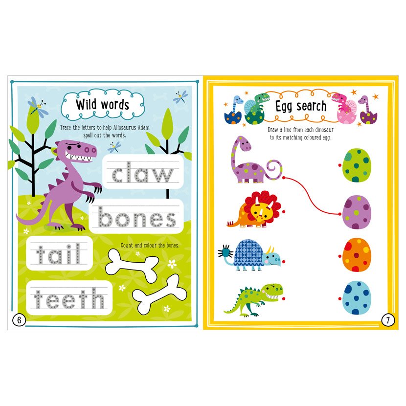 Product image 3 of Dino World Activity Book, a sticker activity book for ages 4+, by Make Believe Ideas.
