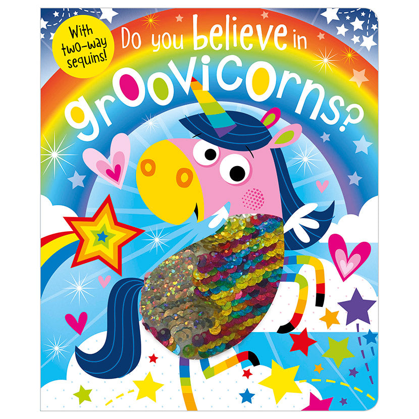 Product image 1 of Do You Believe in Groovicorns?, a board book for ages 3+, by Make Believe Ideas.