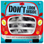 Product image 1 of Don't Look Inside (the animals are taking the wheel), a board book for ages 0+, by Make Believe Ideas.