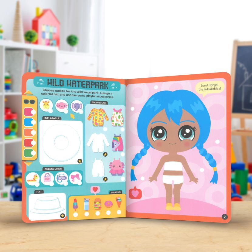 Product image 4 of Dress Up Fashion Dolls Animal Party, a sticker activity book for ages 5+, by Make Believe Ideas.