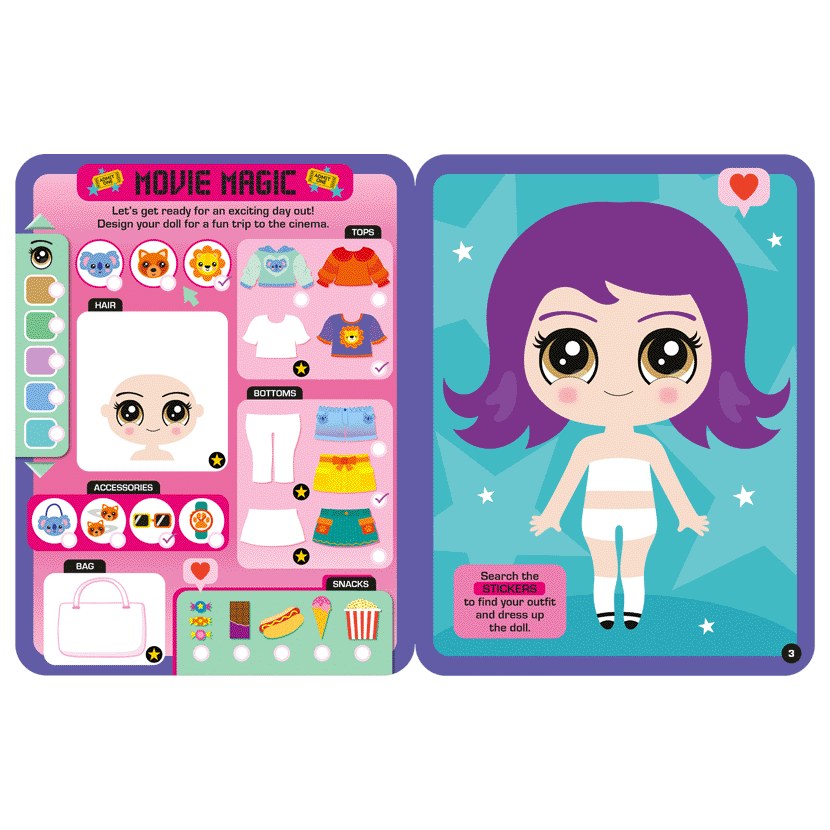 Product image 8 of Dress Up Fashion Dolls Animal Party, a sticker activity book for ages 5+, by Make Believe Ideas.