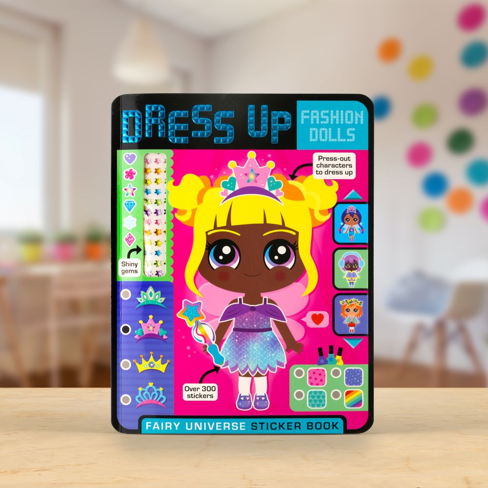 Product image 2 of Dress Up Fashion Dolls Fairy Universe, a sticker activity book for ages 5+, by Make Believe Ideas.