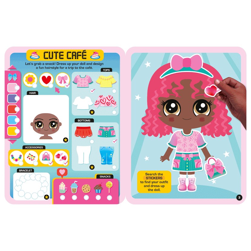 Product image 10 of Dress Up Fashion Dolls Style City, a sticker activity book for ages 5+, by Make Believe Ideas.