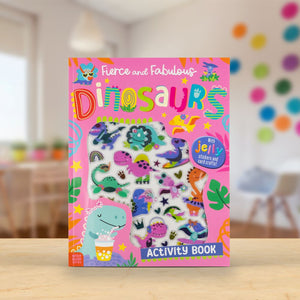 Product image 2 of Fierce and Fabulous Dinosaurs Activity Book, a sticker activity book for ages 4+, by Make Believe Ideas.