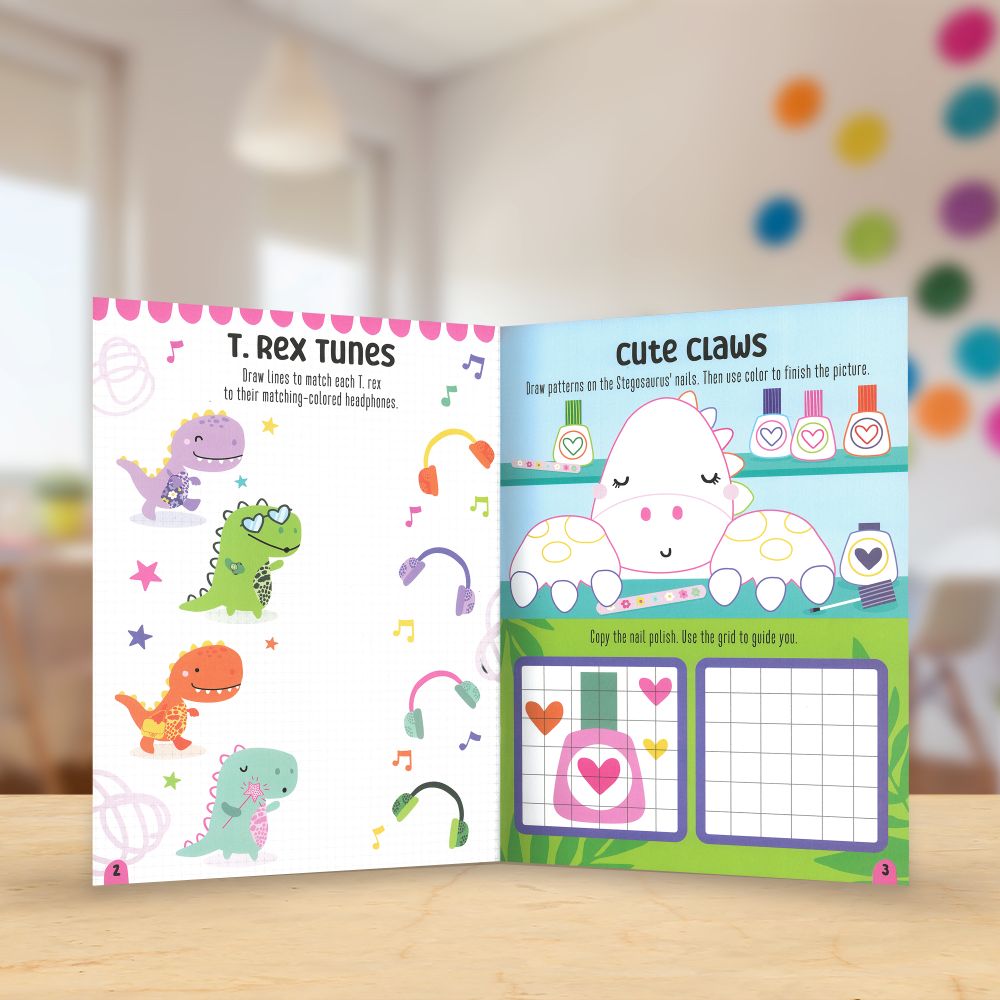 Product image 3 of Fierce and Fabulous Dinosaurs Activity Book, a sticker activity book for ages 4+, by Make Believe Ideas.