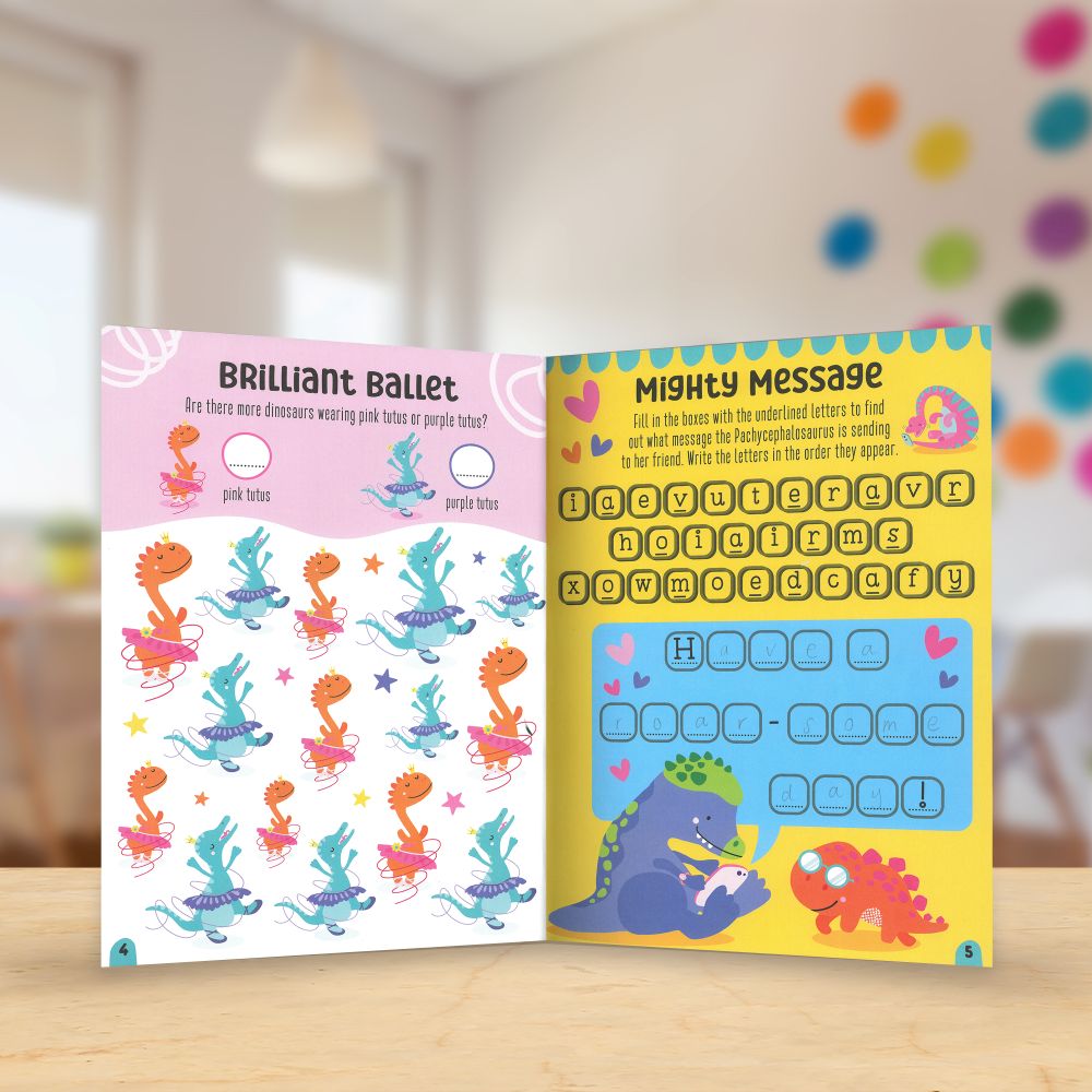Product image 4 of Fierce and Fabulous Dinosaurs Activity Book, a sticker activity book for ages 4+, by Make Believe Ideas.
