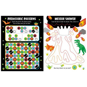 Product image 3 of Glow in the Dark Dino Land Activity Book, a sticker activity book for ages 4+, by Make Believe Ideas.