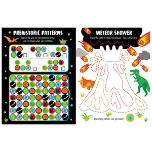 Product image 4 of Glow in the Dark Dino Land Activity Book, a sticker activity book for ages 4+, by Make Believe Ideas.
