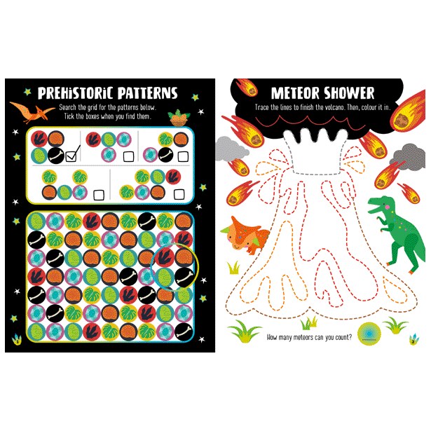 Product image 5 of Glow in the Dark Dino Land Activity Book, a sticker activity book for ages 4+, by Make Believe Ideas.